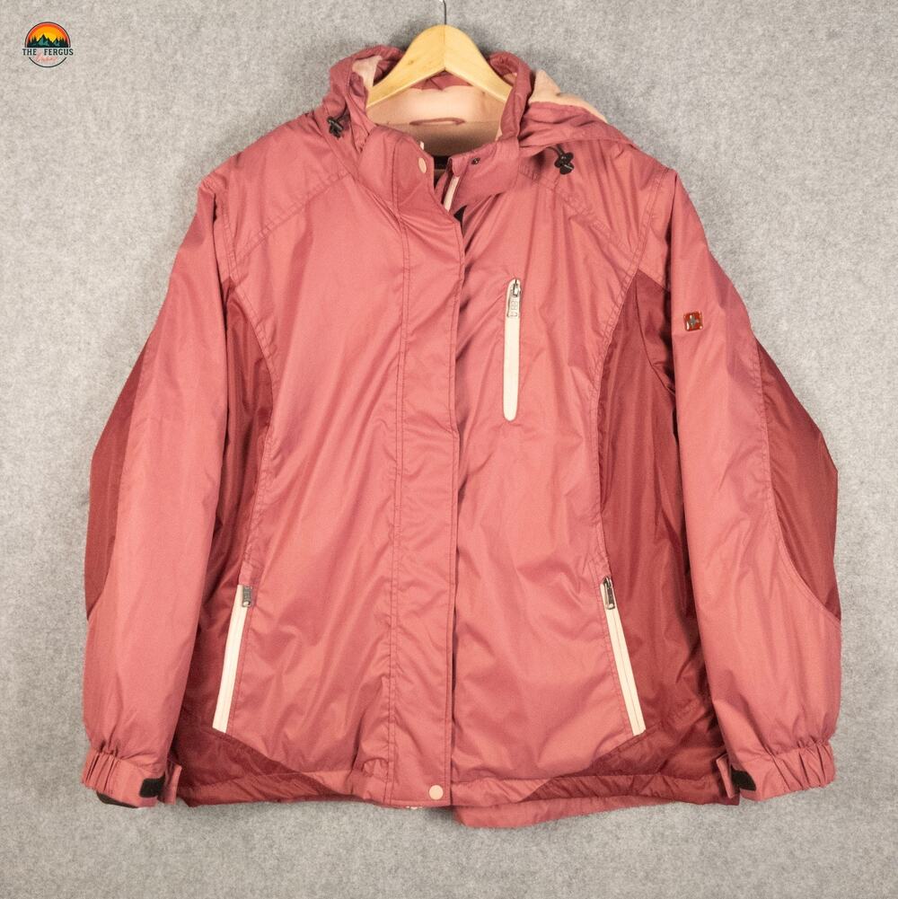 Swiss Tech Winter Ski Jacket Pink Long Sleeve Women's Plus Size 3X 24W-26W